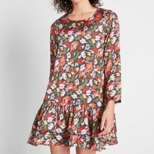 Modcloth Floral Fields Long Sleeve Dress by Compañía Fantástica